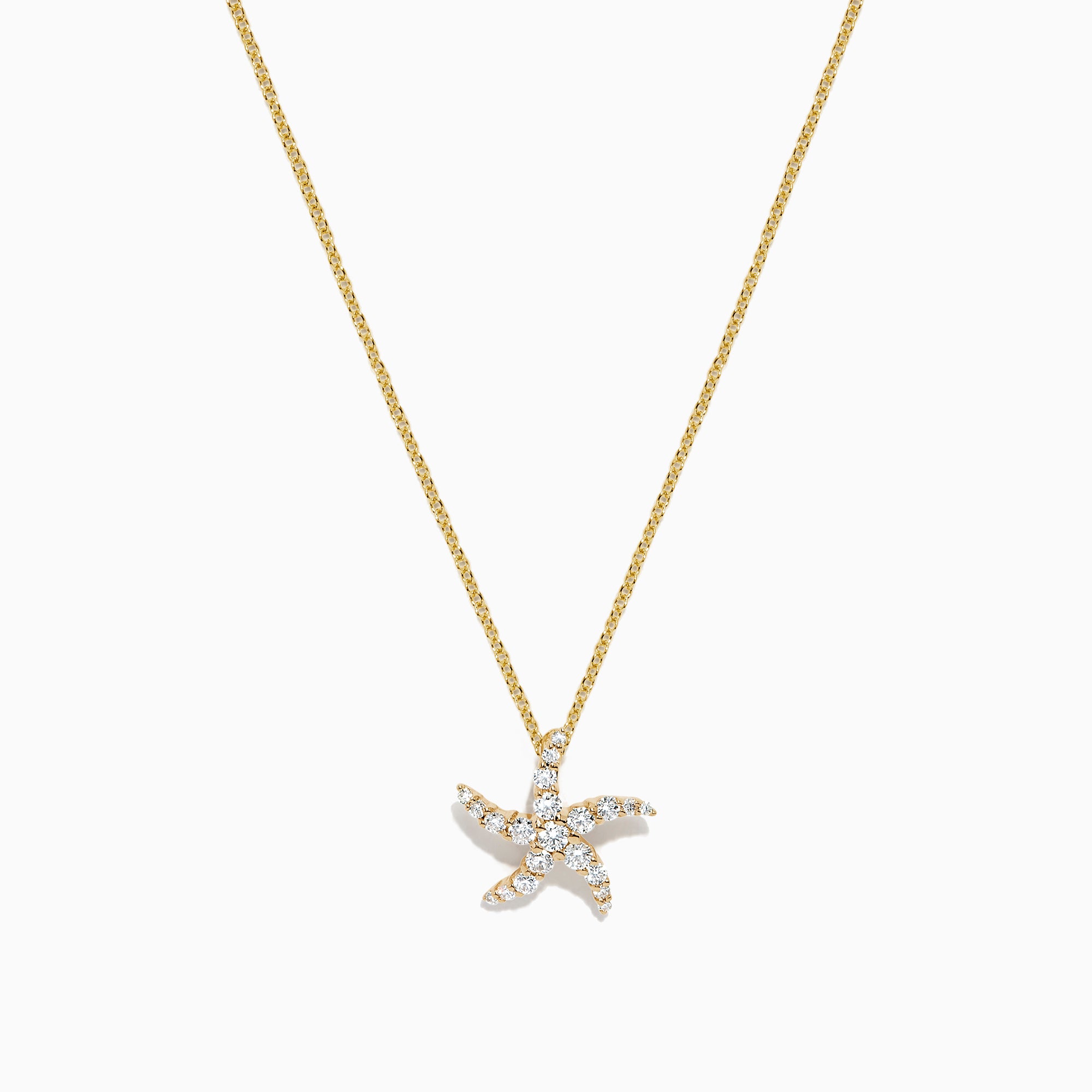 Effy Seaside Sapphire & Diamond Starfish Pendant Necklace 14K White Gold